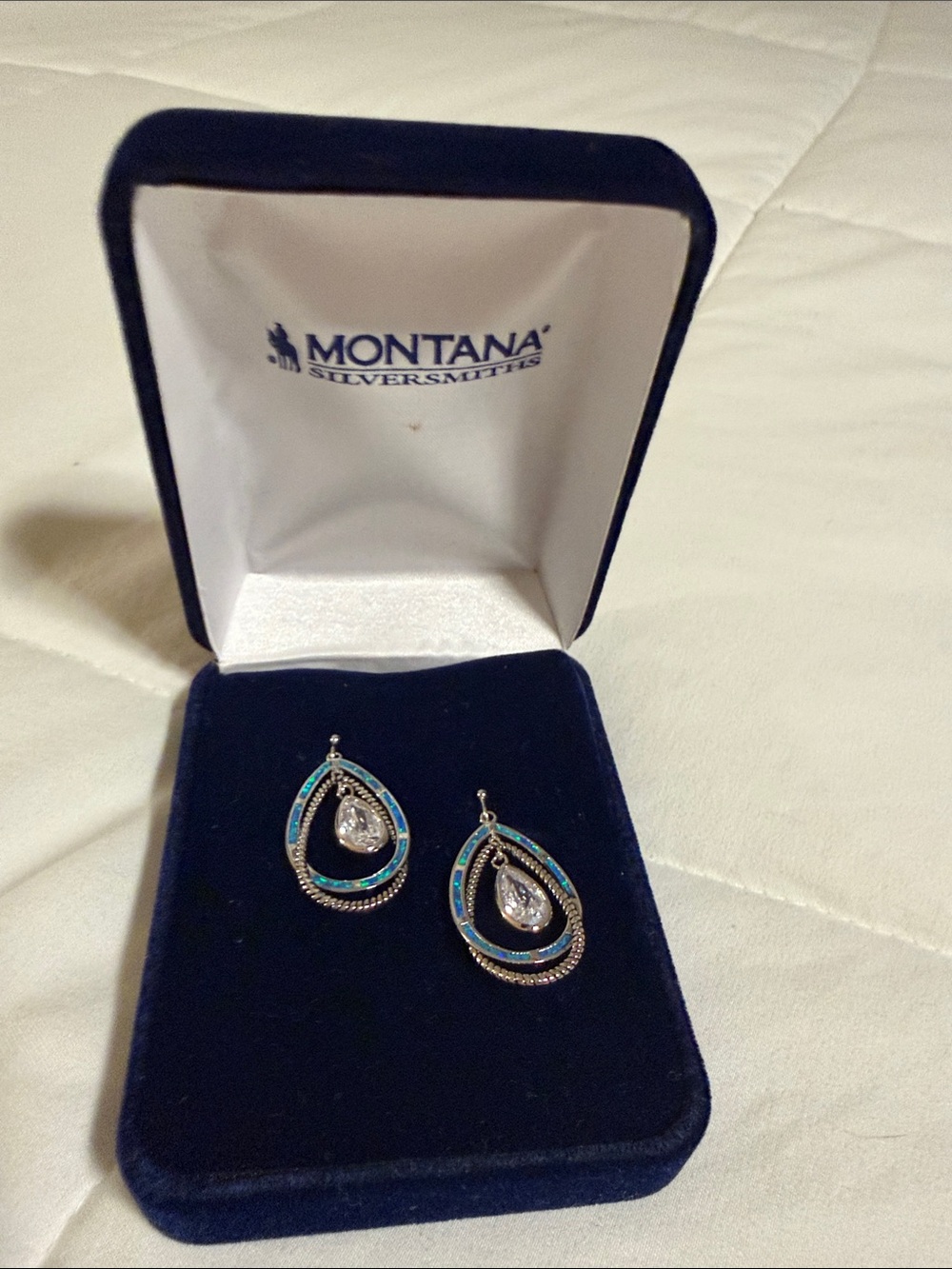 Montana Silversmiths Turquoise and Silver Teardrop Earrings